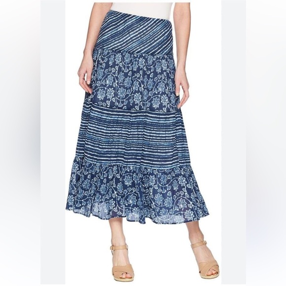 Chaps Blue Floral Maxi Skirt - Picture 1 of 15